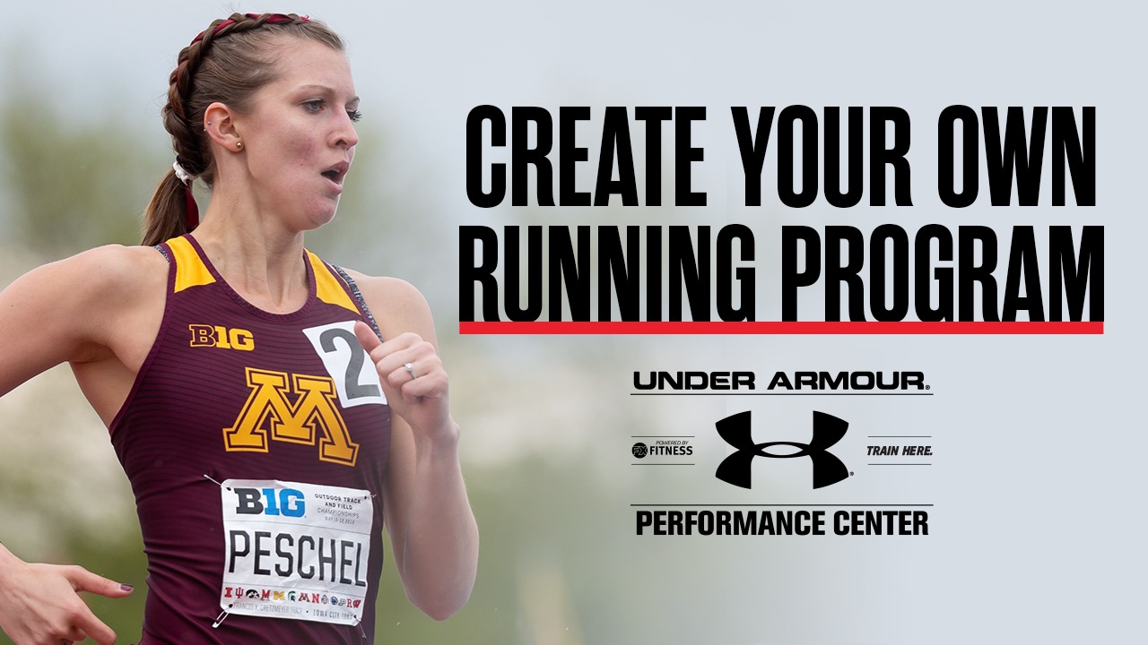 Image of UAPC Personal Trainer Paige Maas and black text that reads "Create your own running program"