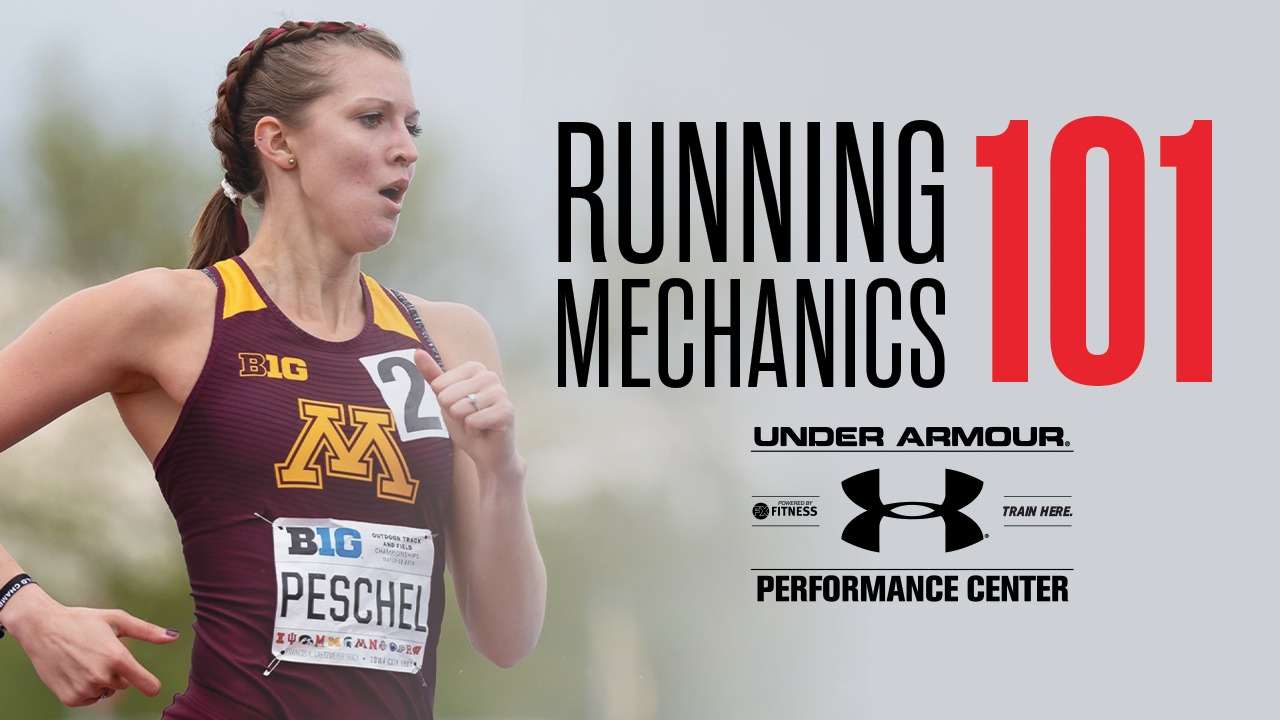 Image of UAPC Personal Trainer Paige Maas and black text that reads "Running Mechanics 101""
